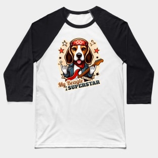 Beagle Rockstar Baseball T-Shirt